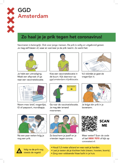 Flyer voor jongeren 'Zo haal je je prik tegen het coronavirus’